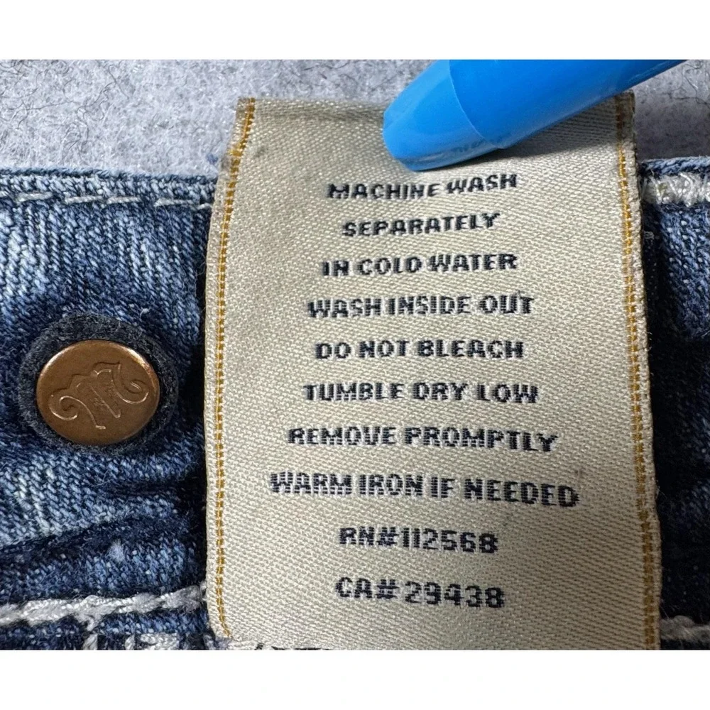 Miss Me Bootcut Jeans Womens 26 Blue Dark Wash Embroidered Rhinestone Denim - Picture 13 of 16